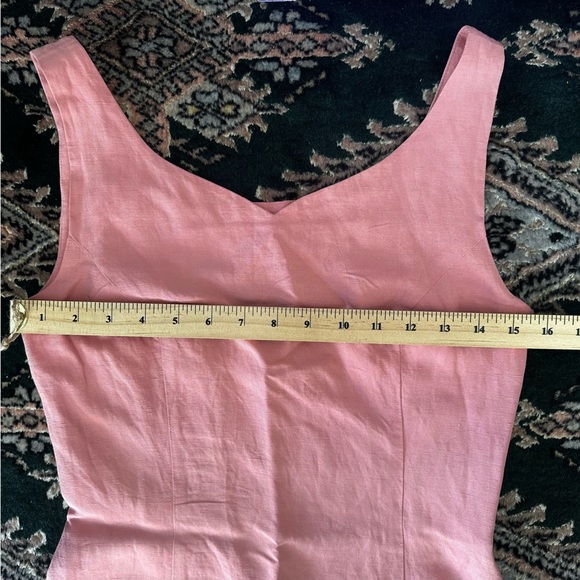 Vintage Laura Ashley Mini Sweetheart Neckline Linen Silk Dress - Picture 8 of 9